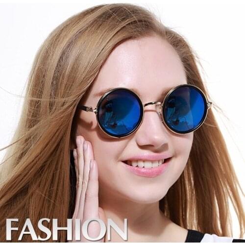 New 2015 Fashion round coating glasses Men metal vintage round sunglasses brand designer women retro sun glasses oculos de sol