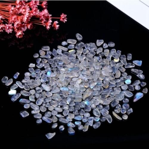 Wholesale 100g Natural Crystal Gray Labradorite Moonstone Gravel Rock Quartz Raw Quartz Crystals Natural Stones