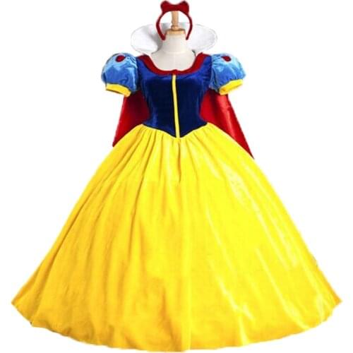 Girls White Snow Princess Dress Halloween Cosplay Party Dress Adult Cosplay Dress Festival Dress with Tutu Petticoat
