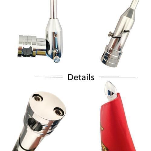 Adjustable 9'' x 6 '' Spain Flag + Flagpole Mount Luggage Rack