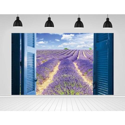 Scopiso Outside Window Farm Lavender Field Scenic Photography Background Vinyl Customize Photographic Backdrops For Photo Studio