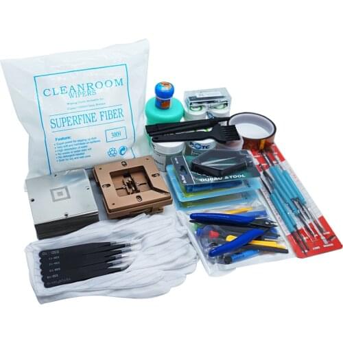 1Set Brown Reballing Directly Heat Stencils Solder Paste Tin Balls Station Steel Mesh 29PCS BGA Reball Kit For SMT Rework Repair