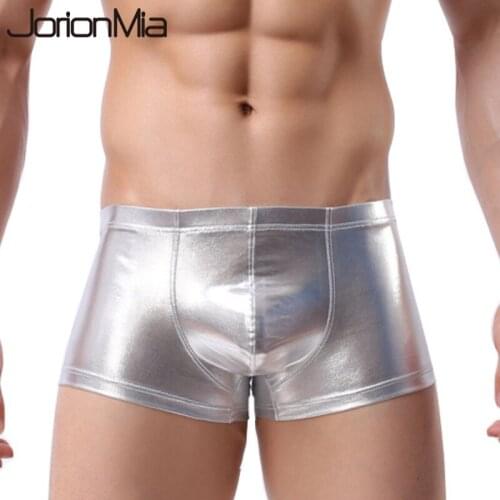 Boxer Men Underwear Sexy Night Club Leather Mens Boxers Cuecas Masculina Underpant Boxershorts Man A403
