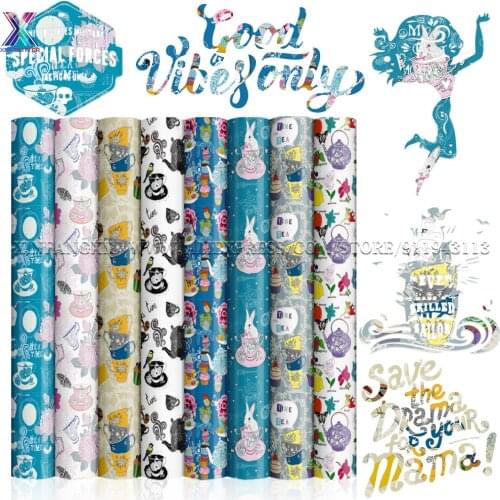 XFX Cricut Infusible Transfer Ink 1 Pcs 12*12 In Cartoon Pattern for Cricut Mug Press Maker Mouse Pad Sublimation Transfer DIY