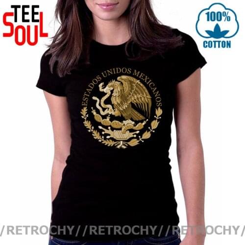 Summer Vintage Vestido Mexican Heritage T-shirt Retro Mexico Coat of Arms T shirts women Mexican Pride Tee Tops Mujer camisetas