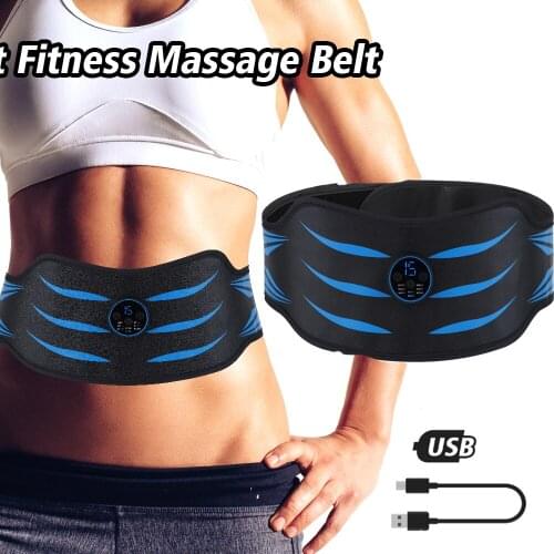 EMS Waist Massage Belt Electric Abdominal Body Slimming Muscle Stimulator Digital Display Trainer Lose Weight Fitness Vibration
