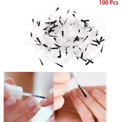 100Pcs/lot Nail Polish Applicator Brushes Replacement Liquid Dipping Gel Brushes For Salon Nail Art DIY Beauty Manicure Tool