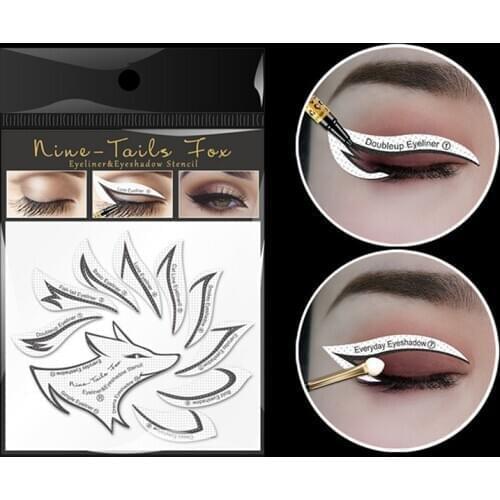 12sheet/1pcs Eye Makeup Stencils arrow Eyeliner Template Shaping Tool Eyebrows Eye Shadow Makeup Template Tool Stickers Card
