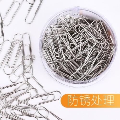 160/200pcsOffice Supplies Paper Clips Return Type Needle Binding Nickel Plated Thick Anti-rust Long Tail Clip Bookmark