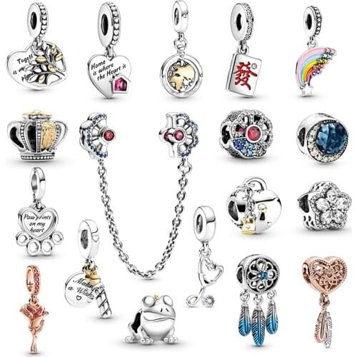 2Pcs/Lot Special Offer Crown & Flower Charm Pendant Beads Fit Original DIY Bracelets Necklaces For Women Men Jewelry Making