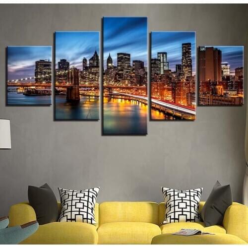 5 pcs,Full square diy 5Diamond Painting Brooklyn Bridge diamond Embroidery mosaic Cross Stitch Rhinestone Painting accessory art