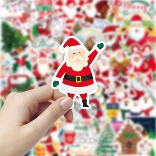 50pcs Christmas Trees Stickers Kawaii Deer Stickers Adhesive Cute Stickers Decor Scrapbooking Diary Albums Cute Papeterie