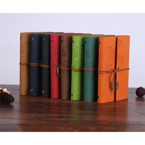 A6 Leather Journal Notebook Classic Refillable Notebook with Blank Paper and Retro Pendants for Writing Sketchbook and Scrapbook