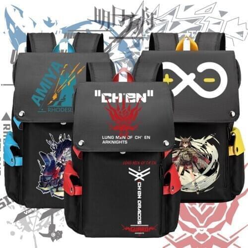 Arknights Game USB Port Book bag Backpack Rucksack Student School Computer Bag For Boys Girls Travel Black Gift