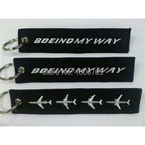 Embroidery Boeing My Way Keychain