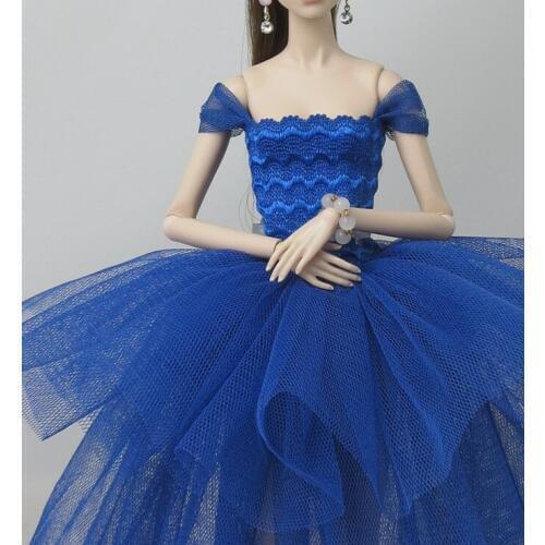 Genuine original New features dolls heart 30cm case dress for Barbie clothes wedding dress tail section variety