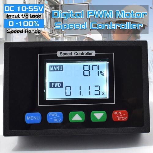 Digital 0~100% PWM Motor Speed Controller DC 12V 24V 36V 48V 40A Time Reversible Free Shipping