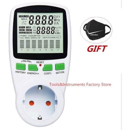 Digital Wattmeter EU Energy Meter AC Power Meters Watt Monitor Analyzer EU French US UK AU