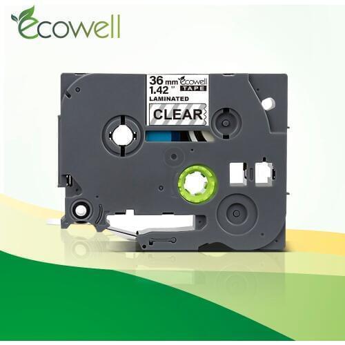 Ecowell 1pcs 36mm tze 161 Black on Clear laminated label tapes tze161 compatible brother p touch printer PT-P900 PT-9800 PT-550