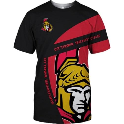 3D Top Shirt Summer Casual Tops Ottawa Mens Fashion White Yellow Stitching Golden Armor Samurai Print Senators T-shirts