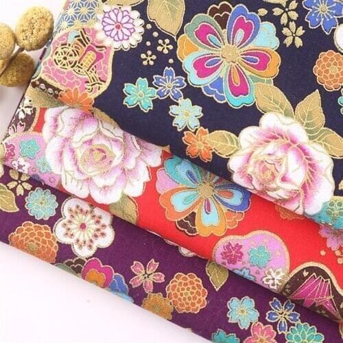 50*150cm Cotton Bronzing fabric Rainbow Plain Weave Reactive Printed Cloth for DIY Luggage Toy Handmade Craft