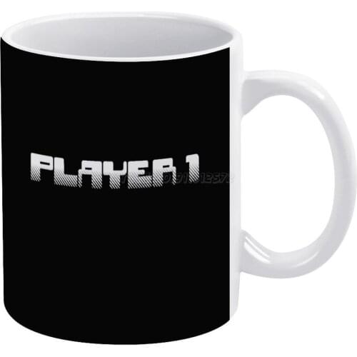 Player 1 White Mug New Good Quality Print Mug 11 Oz Coffee Cup Classic Game Game Console Console Geek Nerd Fun Cute for Kids Co