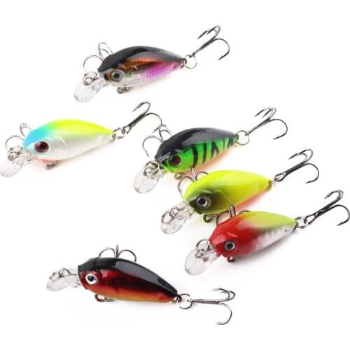 HENGJIA 1PC 4.5CM-4G Crankbait Wobble Fatty Mini Bass Fishing Lure Diving 0.1-0.3M Artificial Hard Bait Fishing Tackle