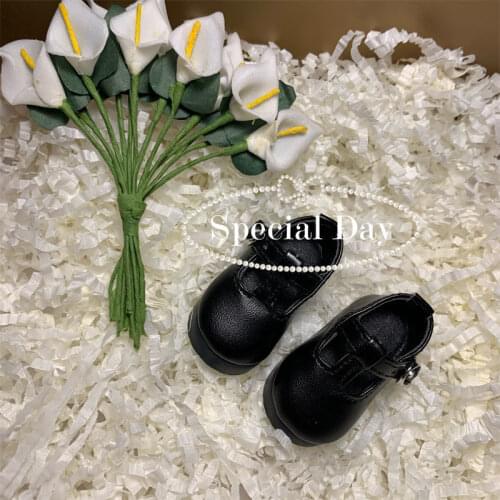 BJD doll shoes suitable for 1/6 size fashion joker casual round head black T-shoe heighten shoes platform shoes