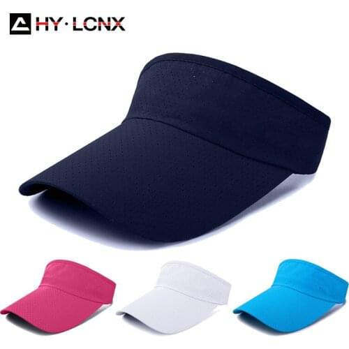 Summer Mens Long Brim Empty Top Sports Sun Hat Womens Solid Color Breathable Outdoor Hat Big Brim Quick-drying Hat