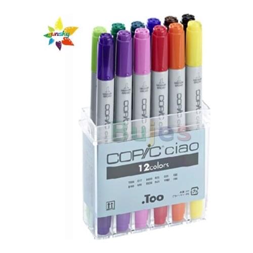 Copic 2 Sketch 12/24/36 color Alcohol oil marker soft head ellipse penholder animation clothing design skin color art suplies