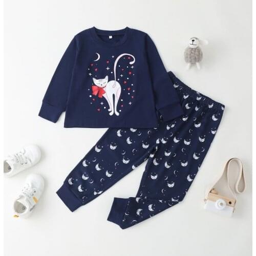 Melario Newborn Baby Girls Clothes Autumn Winter Baby Clothes Cat Print 2pcs Outfits Kids Infant Clothing Sets Baby Girls Suit
