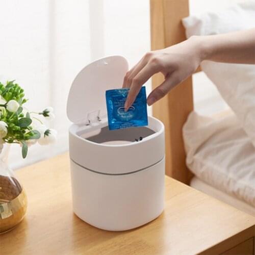 Cute Desktop Waste Bin Household Table Sundries Plastic Office Supplies Trash Can Mini Sitting Room Toilet Dustbin Barrel Box