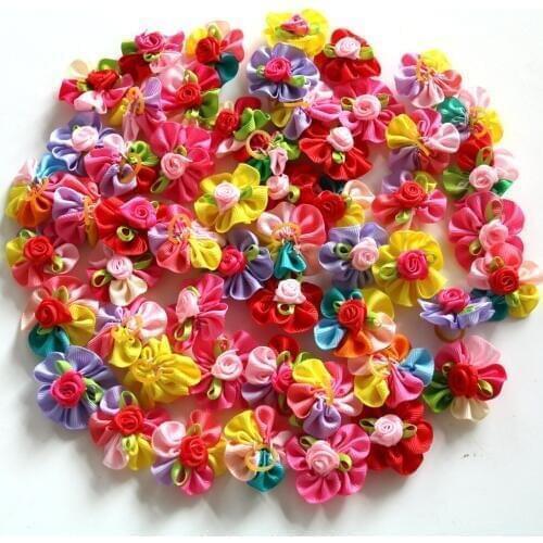 50PCS Cute Pet Puppy Hair Accessories Dog Flower Hair Bows Dog Grooming Accessories Pet Supplies