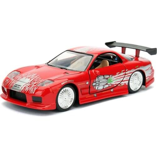 1/32 Fast and Furious Cars Doms Mazda RX-7 Simulation Metal Diecast Model Cars Kids Toys