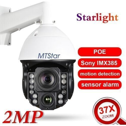 Mtstar 37X Zoom 1080P PoE Smart Analysis Sony Starlight 500m Night Vision Onvif Network IP PTZ Security CCTV Camera