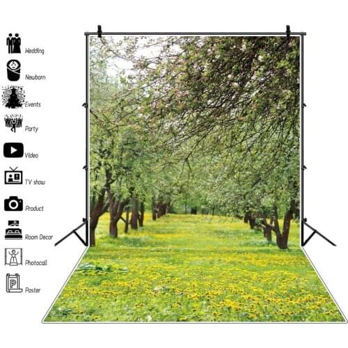 Outdoor Spring Floral Flowers Tree Park Scenic Photography Background Photo Backdrop For Photo Studio Props Photophone Vinyl