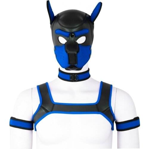 2 Sizes Neoprene Puppy Hood Custom Mask Novelty Costume Dog Head Masks Collar Choker And Armband bdsm sex bdsm mask bdsm hood