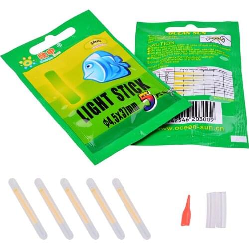 2021 New 5 PCS Fishing Float Light Stick Fluorescent Lightstick Night Float Rod Light Dark Glow Stick Useful Lots Fishing Tackle