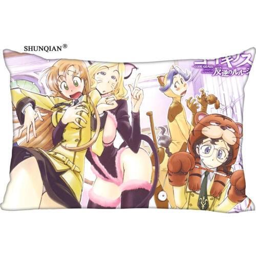 New P4 Code Geass Lelouch of the Rebell Pillow Case Custom Wedding Pillowcase Cover Cases Gift Zippered Rectangle Pillow Case