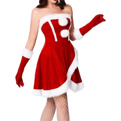 Christmas Vintage Dresses Palace Velvet Elegant Party Festival Costume Santa Claus Couples Cosplay Party European Dresses