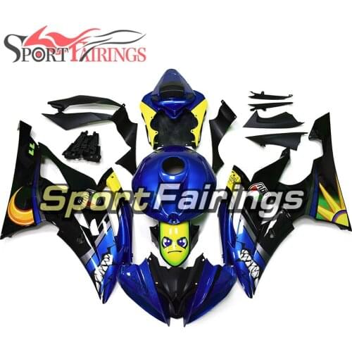 Full Blue Black Fairings For Yamaha YZF R6 08 09 10 11 12 13 14 15 16 YZF-R6 2008 2009 2012 16 Shark Injection ABS Plastics New