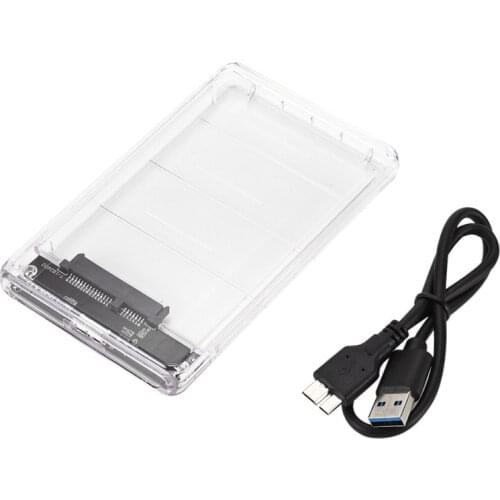 5Gbps 2.5'' Transparent HDD Case SATA 3.0 to USB 3.0 External Hard Disk Drive SSD Enclosure Box Support 2TB UASP Protocol