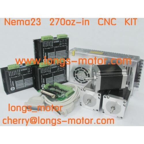 PROMITION!!!3 axis Nema23 stepper motor 270oz-in 3.0A& stepper motor driver DM542A CNC Router Plasma CNC controller kit