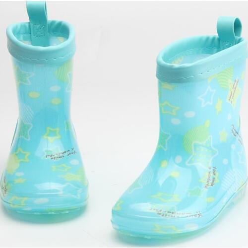 2020 New Children Rain Shoes Pvc Mid-calf Baby Rainboots Kids Rubber Shoes Boys Girls Waterproof Anti-slippery Water Boots 043