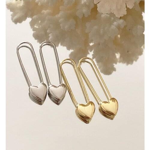 Sweet Love Heart Earrings For Women Simple Design Gold Silver Color Small Drop Ear Jewerly Ladies Charms Best Gifts Jewellery