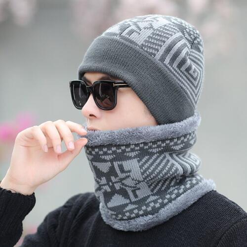 Neck warmer winter hat mask cap Balaclava scarf cap Winter wool Hats For men knitted hat men Beanie Knit Hat Skullies Beanies