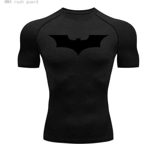 Training shirt Compression Man Shirt Breathable Summer Top Short sleeve Gym T-shirt MMA Sport T-shirt Black Skinny Run shirt