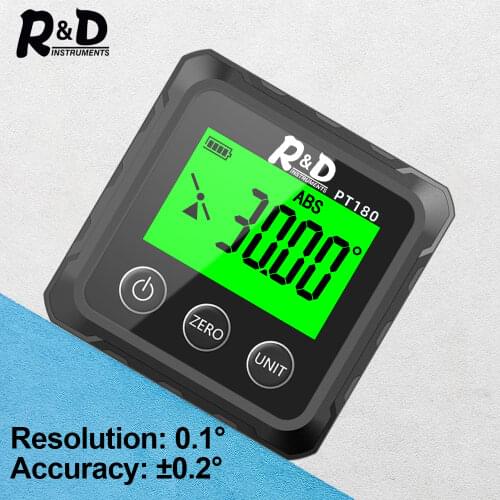 R&D PT180 Angle Protractor Universal Bevel 360 Degree Mini Electronic Digital Protractor Inclinometer Tester Measuring Tools