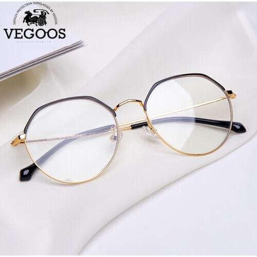 VEGOOS Anti Blue Light Glasses Women Men Anti Eye Strain Radiation Blocking Irregular Metal Frame Lunette Lumiere Bleue #5161