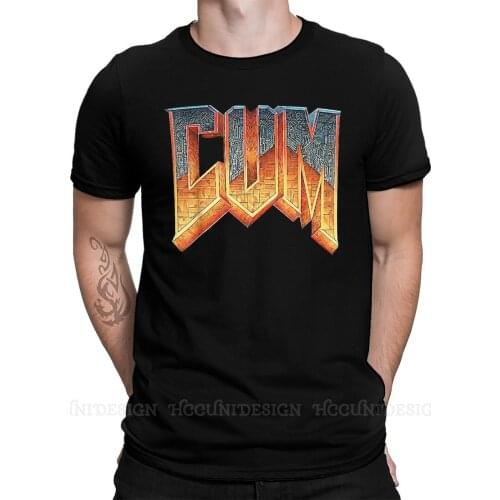 Mens Cum Funny For Men Women T Shirts Doom Slayer Shooting Games 100% Cotton Clothing Funny Short Sleeve Crewneck Tee Shirt